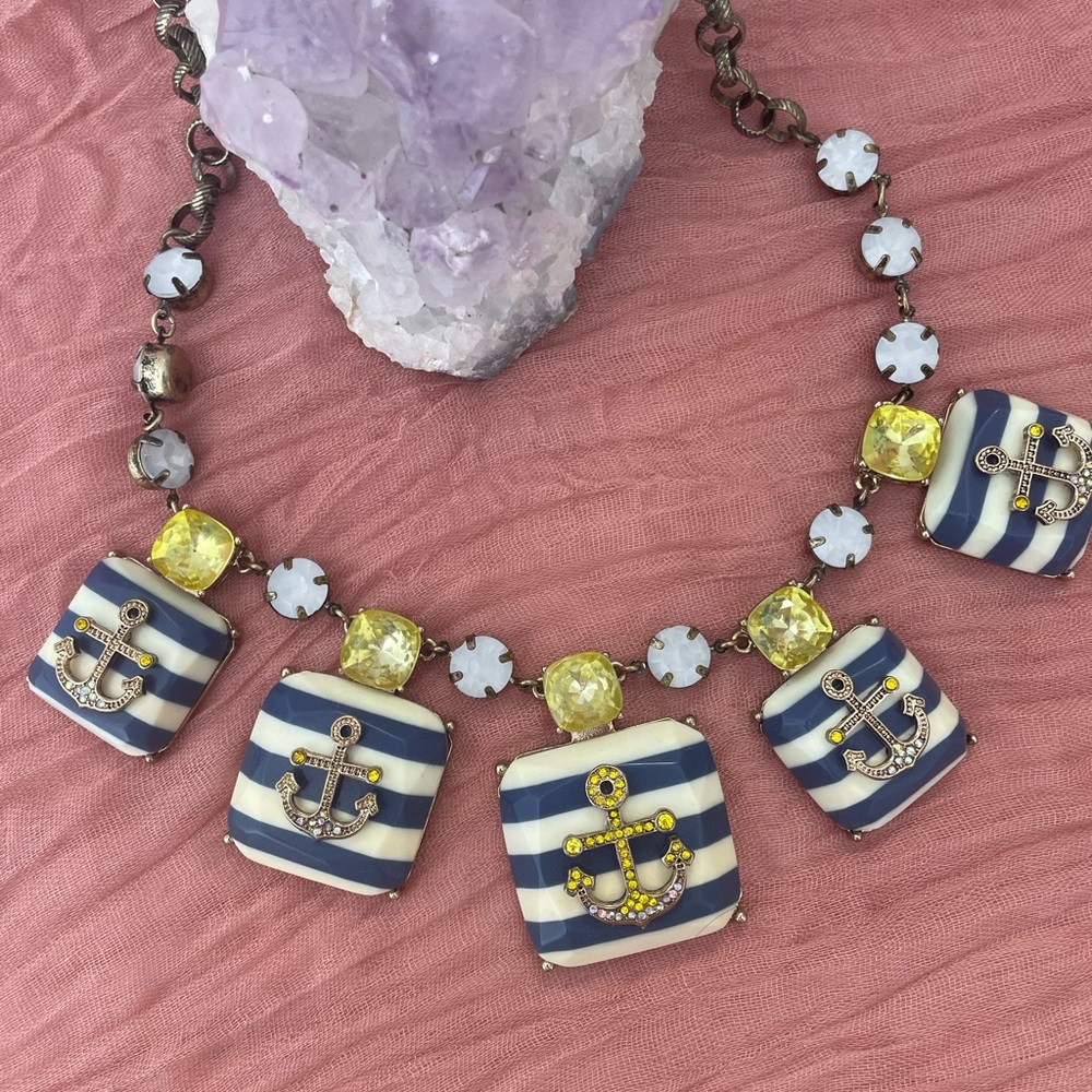 Betsey Johnson Nautical Anchor Statement Necklace